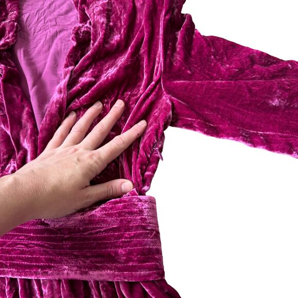 A.L.C. Kiera Dress Crushed Velvet Pink - Picture 9 of 13